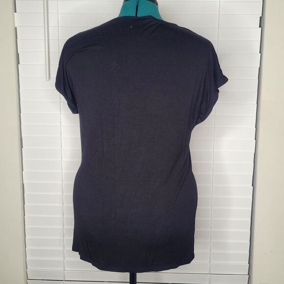 Harley Davidson Black Top Red Yellow Rhinestones Lightning Bolt Biker 2021 XL - Picture 6 of 9